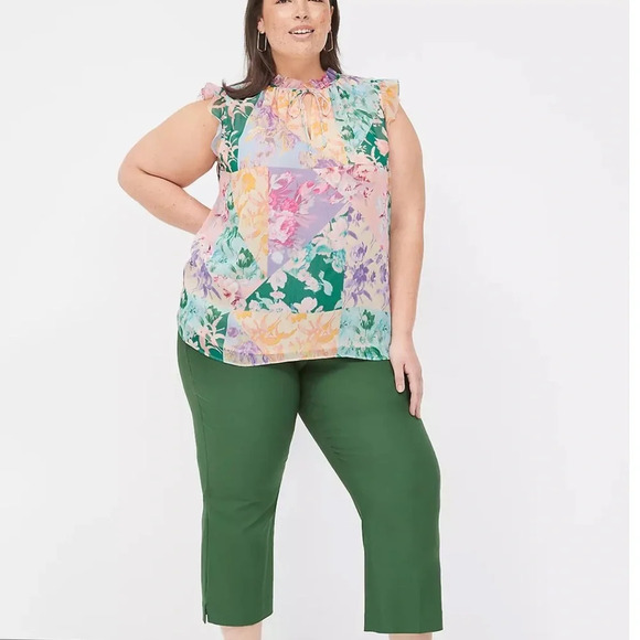 Lane Bryant Tops - Lane Bryant Floral Patchwork Pastel Top‎ Size 26 NWT